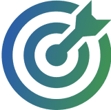 Bullseye with gradient blue-green colors.